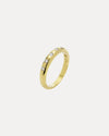 18CT YELLOW GOLD DIAMOND BABY DOME RING