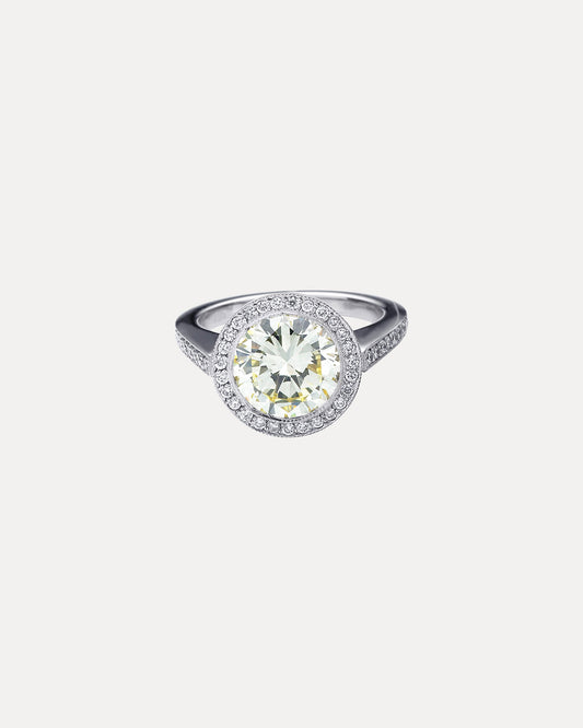 18CT YELLOW & WHITE DIAMOND PICCADILLY RING