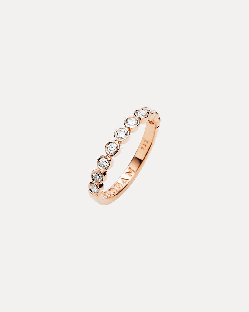 18CT ROSE GOLD DIAMOND CHENIR BAND