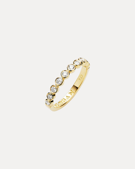 18CT YELLOW GOLD DIAMOND CHENIR BAND