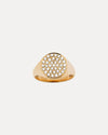 18CT YELLOW GOLD DIAMOND SIGNET RING