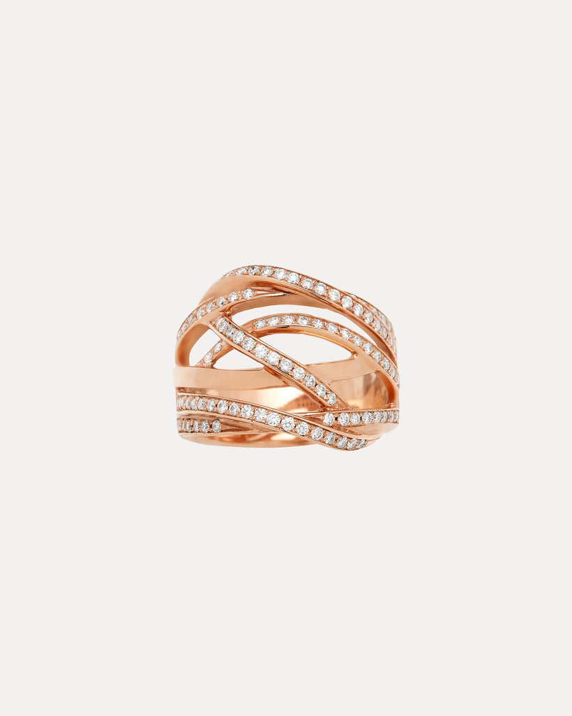 18CT ROSE GOLD DIAMOND LANTANA RING