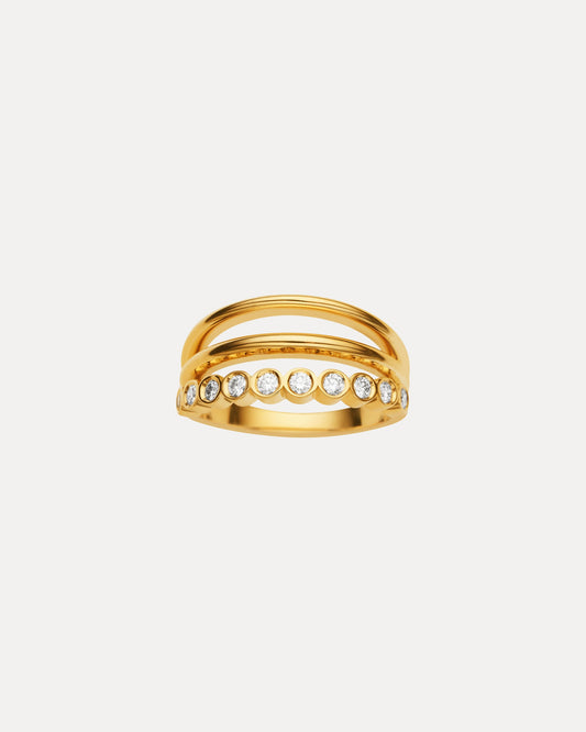 18CT YELLOW GOLD DIAMOND MARLEY RING