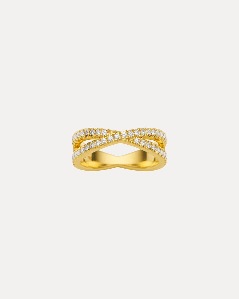 18CT YELLOW GOLD DIAMOND FREYA RING