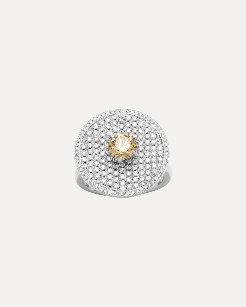 18CT CHAMPAGNE & WHITE DIAMOND DAVIDES BESPOKE RING