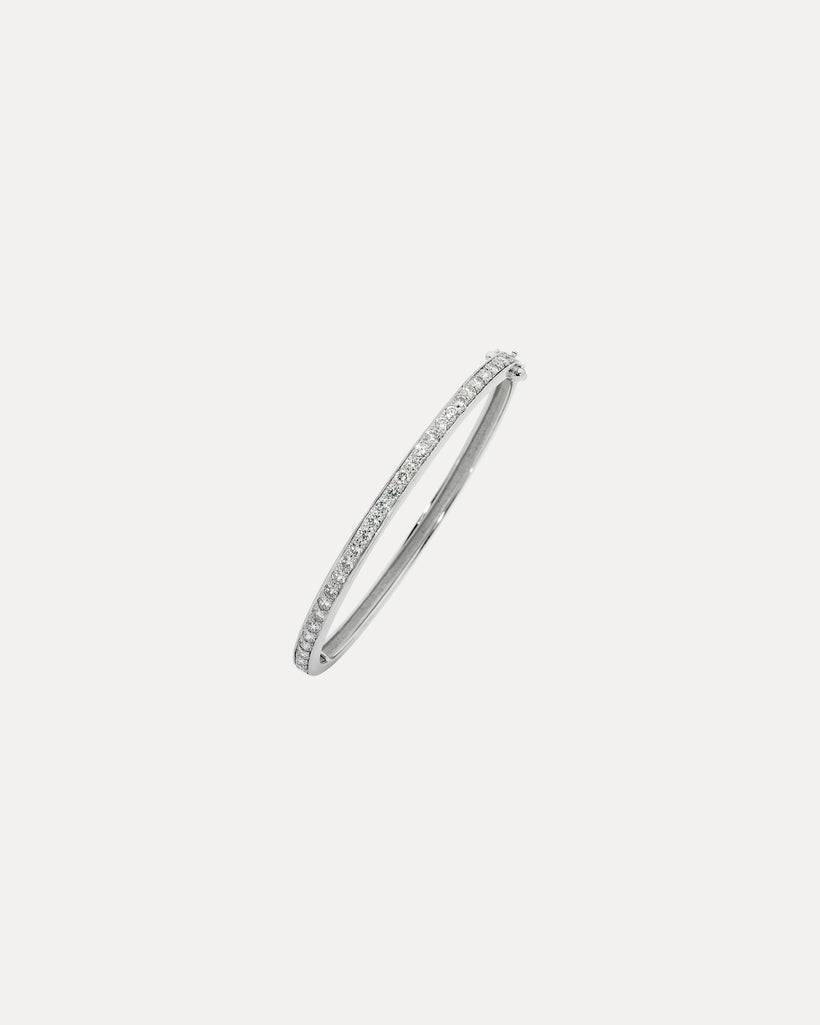 18CT WHITE GOLD DIAMOND GRAIN BANGLE