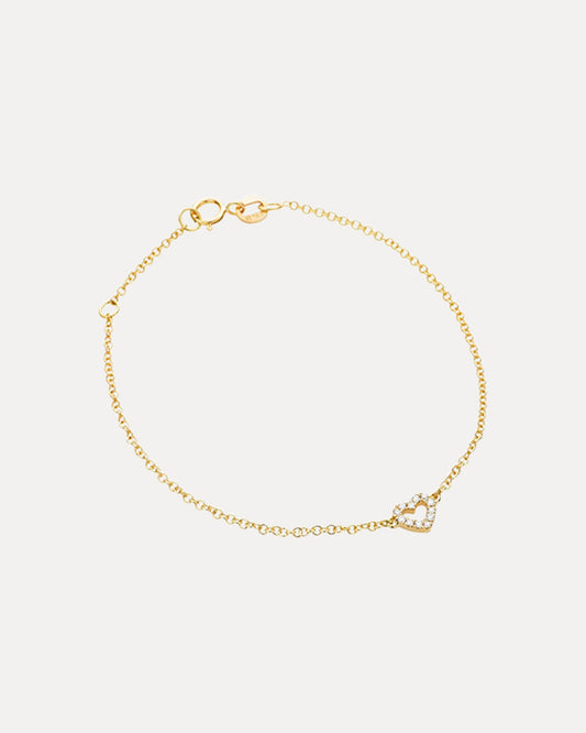 18CT DIAMOND MINI HEART BRACELET