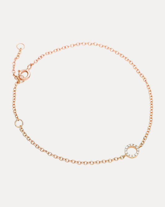 18CT ROSE GOLD DIAMOND MINI CIRCLE BRACELET