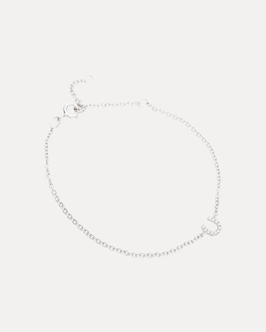 18CT WHITE GOLD DIAMOND LUCKY BRACELET