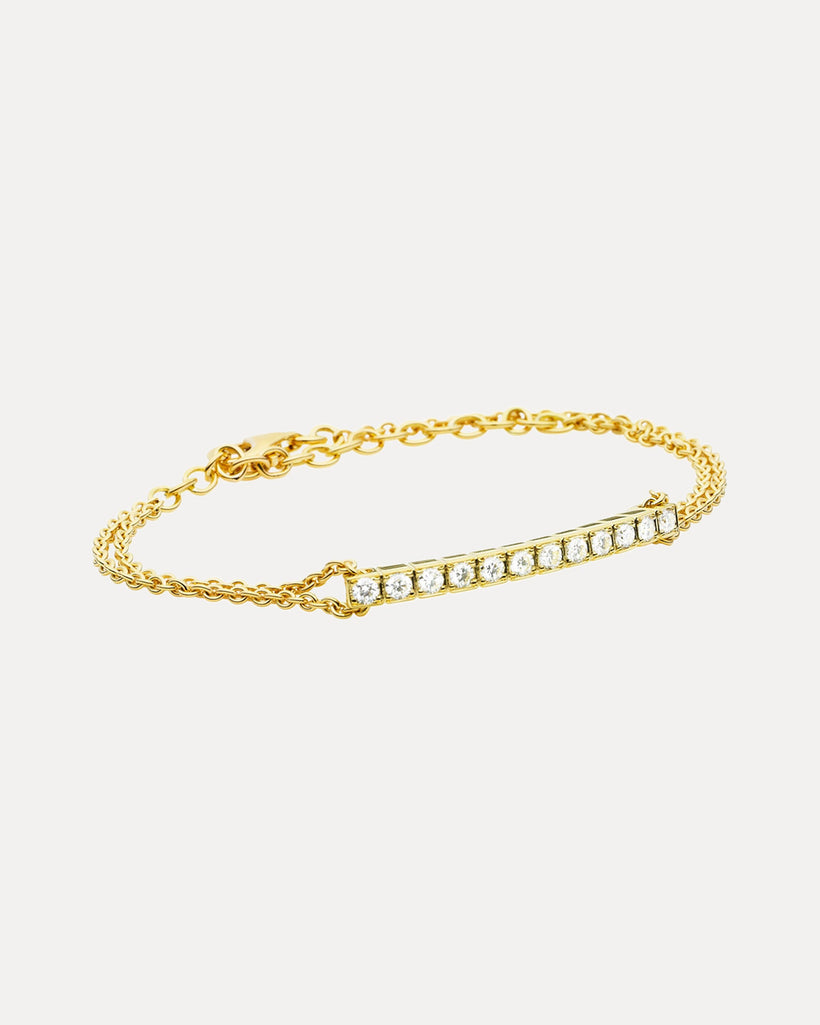 18CT YELLOW GOLD DIAMOND HUDSON BRACELET