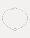 18CT WHITE GOLD DIAMOND MINI CIRCLE BRACELET