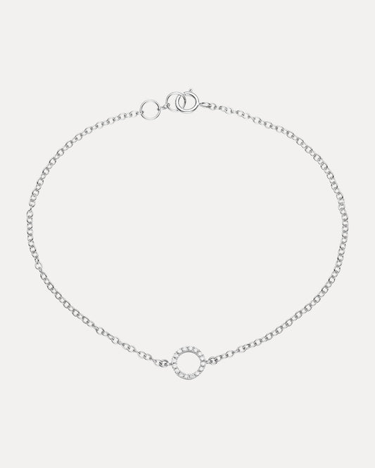 18CT WHITE GOLD DIAMOND MINI CIRCLE BRACELET