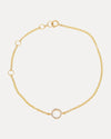 18CT YELLOW GOLD DIAMOND MINI CIRCLE BRACELET