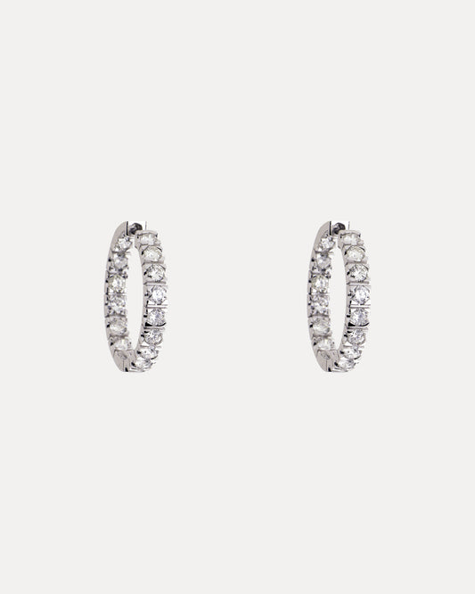 18CT DIAMOND HOOP EARRINGS