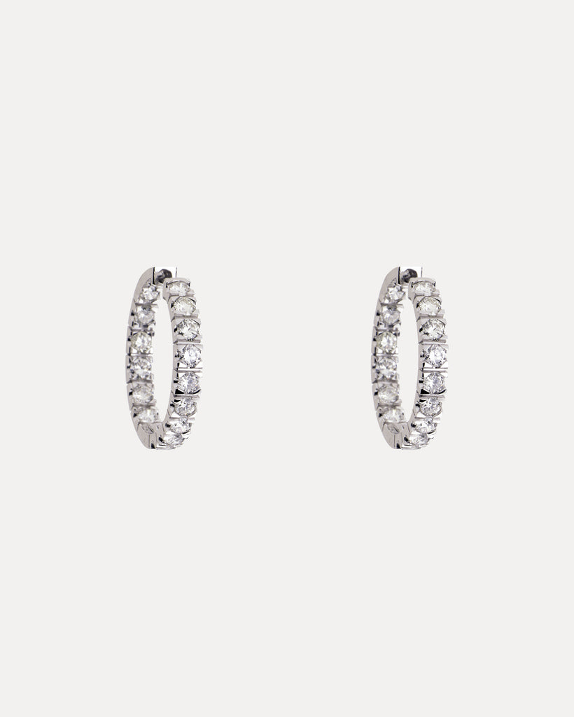 18CT DIAMOND HOOP EARRINGS