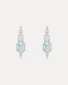 18CT AQUAMARINE AND DIAMOND EMPIRE EARRINGS