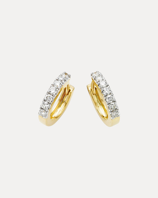 18CT YELLOW GOLD DIAMOND CUFF EARRINGS