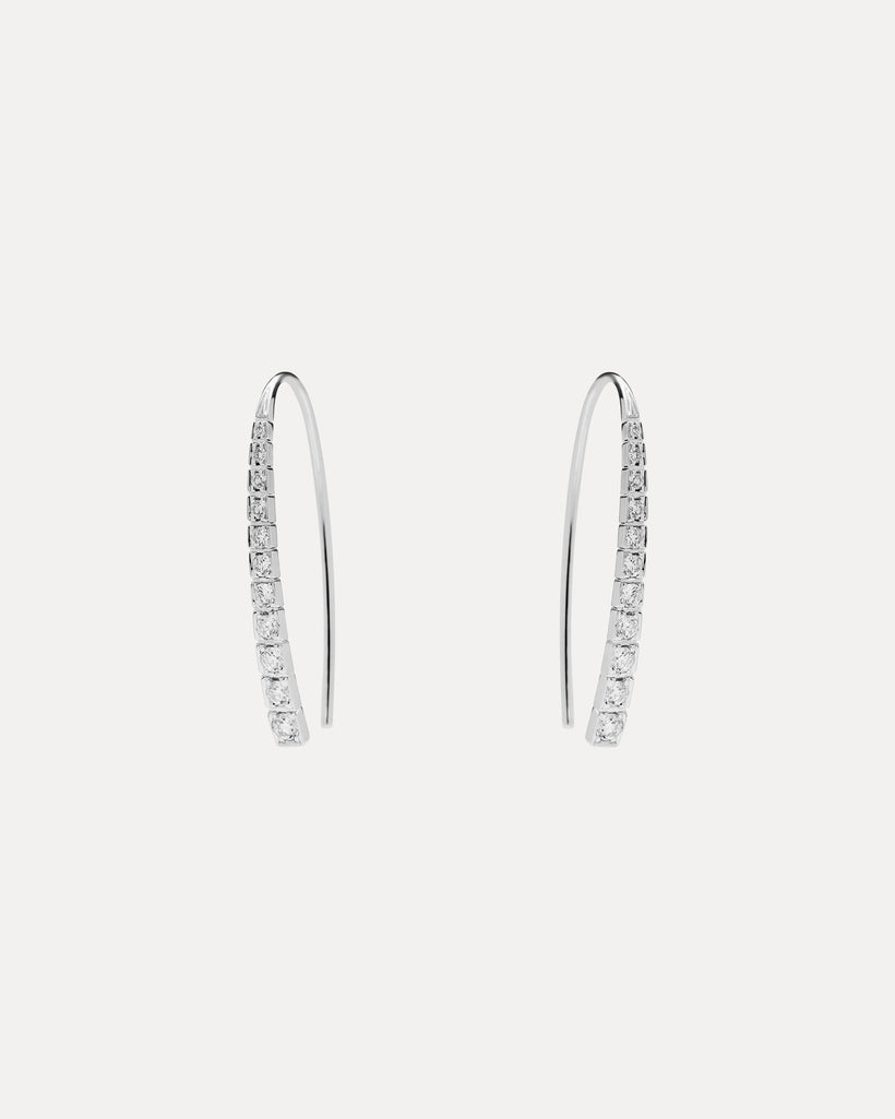 18CT DIAMOND HUDSON HOOK EARRINGS