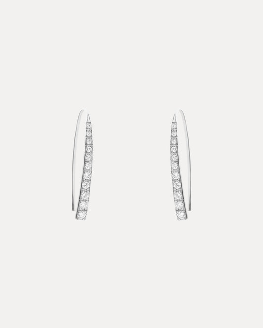 18CT DIAMOND HUDSON HOOK EARRINGS