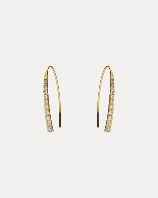 18CT YELLOW GOLD DIAMOND HUDSON EARRINGS