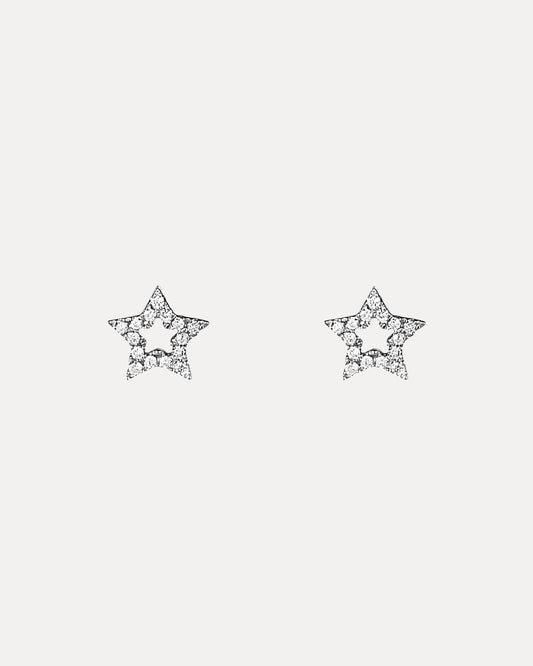 18CT DIAMOND MINI STAR EARRINGS