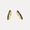 18CT YELLOW GOLD BLACK DIAMOND CUFF EARRINGS