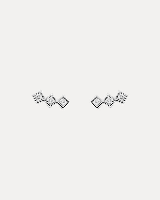 18CT 3 DIAMOND TRULLI EARRINGS