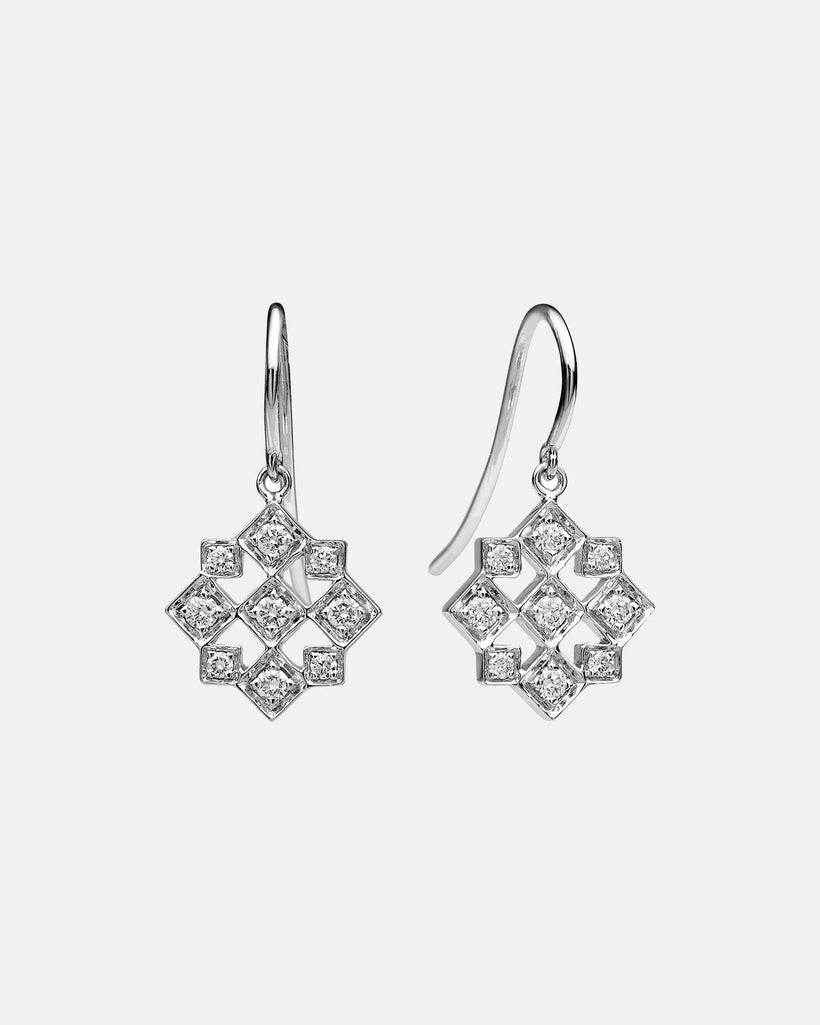 18CT DIAMOND TRULLI DROP EARRINGS