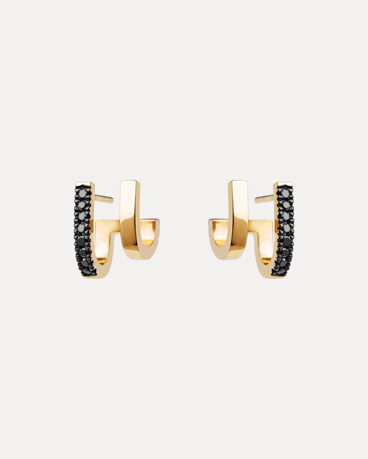 18CT BLACK DIAMOND DOPPIO EARRINGS