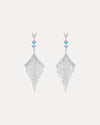 18CT DIAMOND & TRILLIANT AQUAMARINE TILDA EARRINGS