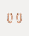 18CT ROSE GOLD DIAMOND BRIGGS HUGGIE EARRINGS