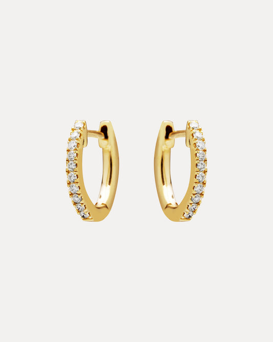 18CT YELLOW GOLD DIAMOND BRIGGS EARRINGS