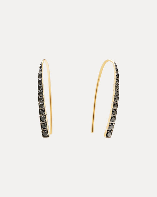 18CT YELLOW GOLD BLACK DIAMOND HUDSON EARRINGS