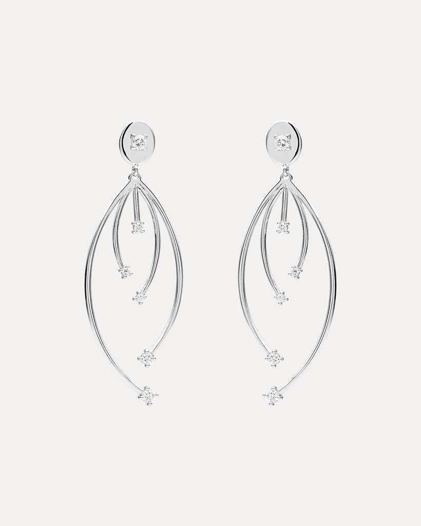 18CT WHITE GOLD DIAMOND LADY STARDUST EARRINGS