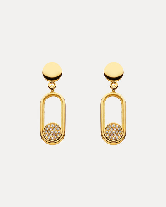 18CT YELLOW GOLD DIAMOND PFEIFFER EARRINGS