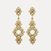 18CT YELLOW GOLD DIAMOND SEVIGNY DROP EARRINGS