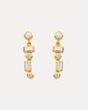 18CT BAGUETTE & ROUND BRILLIANT CUT DIAMOND ODELAY DROP EARRINGS