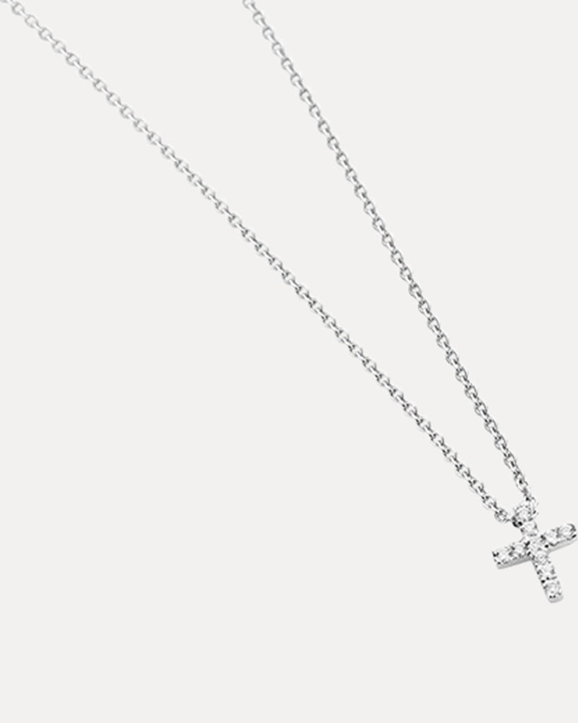 18CT DIAMOND MINI CROSS PENDANT