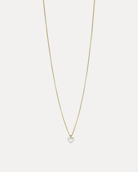 18CT YELLOW GOLD DIAMOND MINI HEART PENDANT