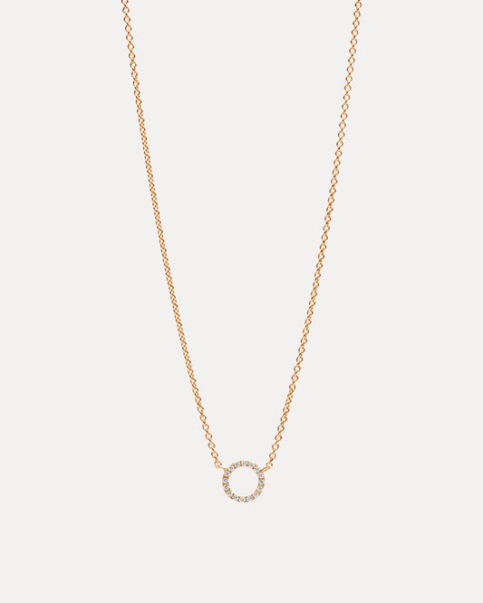 18CT ROSE GOLD DIAMOND MINI CIRCLE PENDANT