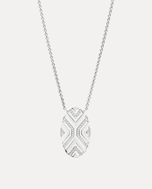 18CT WHITE GOLD DIAMOND MATRIX PENDANT