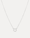 18CT WHITE GOLD DIAMOND MINI CIRCLE PENDANT