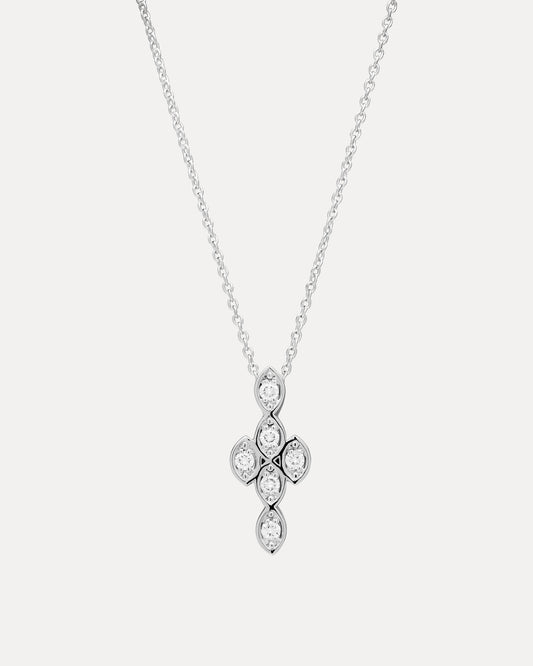 18CT DIAMOND FLEURUS DROP PENDANT