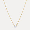 18CT YELLOW GOLD PEARL & DIAMOND CIRCLE PALTROW PENDANT