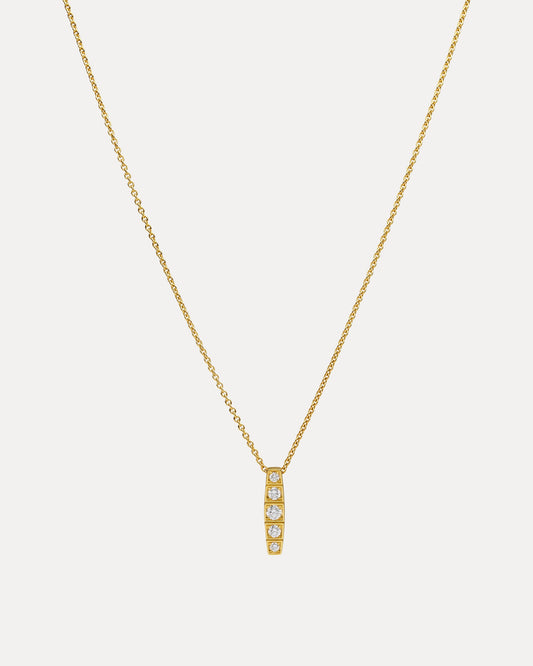 18CT YELLOW GOLD DIAMOND SEVIGNY PENDANT