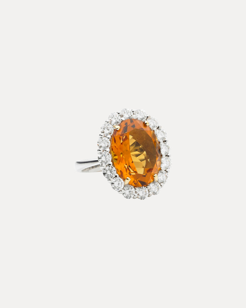 BESPOKE 18CT CITRINE AND DIAMOND RING