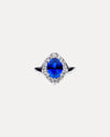 BESPOKE 18CT CEYLON SAPPHIRE AND DIAMOND RING