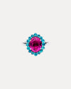 BESPOKE 18CT RUBELLITE & PARAIBA TOURMALINE RING