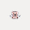 18CT PINK MORGANITE & DIAMOND ROCHESTER RING