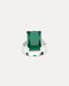 18CT GREEN AGATE & DIAMOND LEXINGTON RING